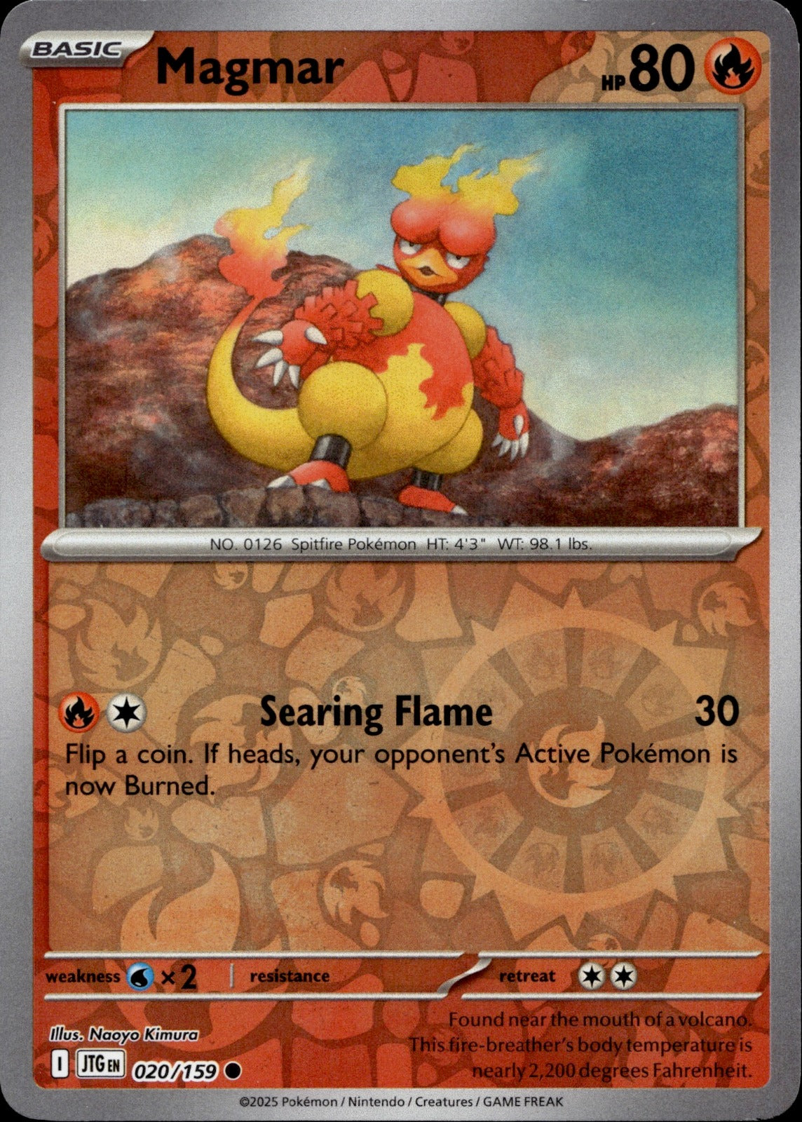 Magmar Reverse Holo Common SV09: Journey Together 020/159 NM