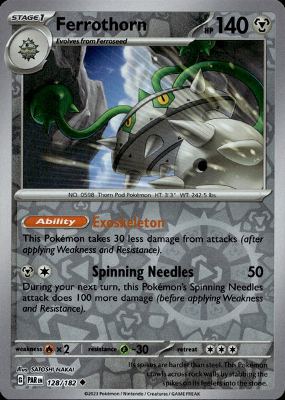 Ferrothorn - Reverse Holo Uncommon SV04: Paradox Rift 128/182 NM