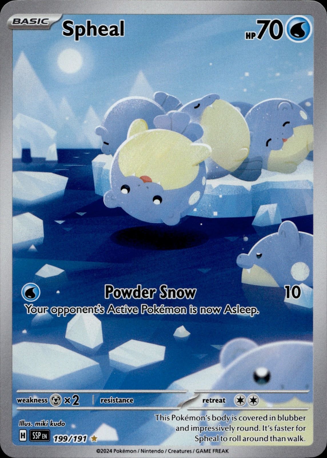Spheal Holo Illustration Rare SV08: Surging Sparks 199/191 NM