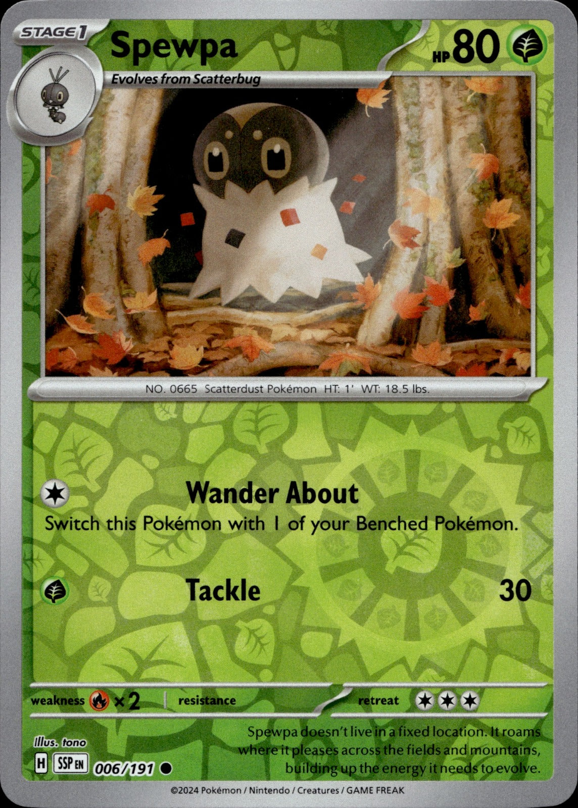 Spewpa Common SV08: Surging Sparks 006/191 NM