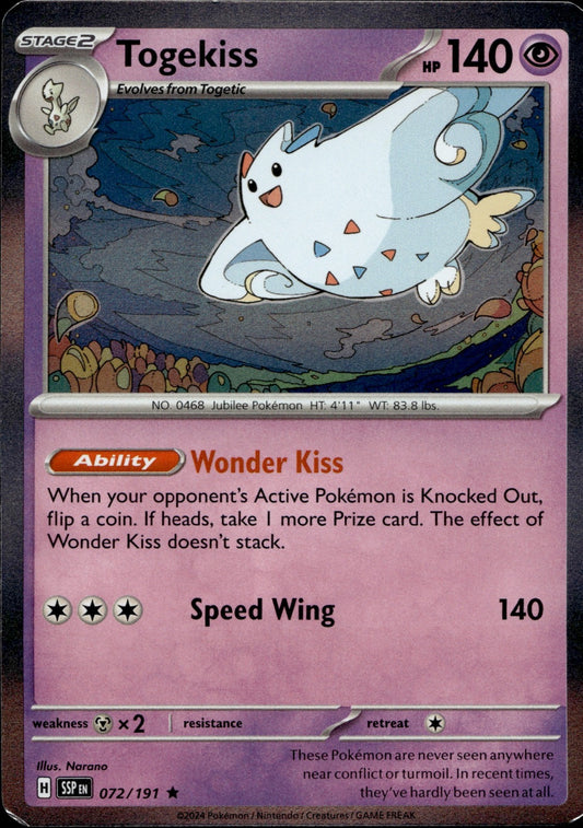 Togekiss Holo Rare SV08: Surging Sparks 072/191 NM