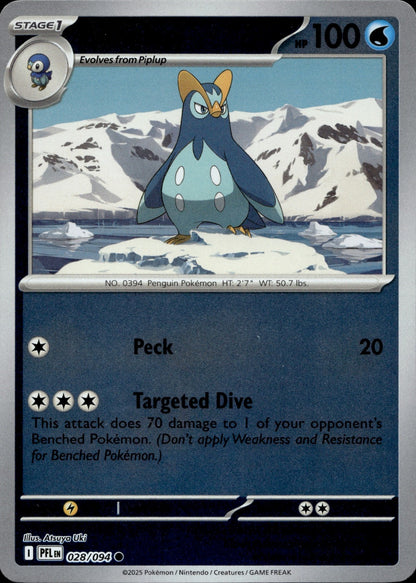 Prinplup Common ME02: Phantasmal Flames 028/094 NM