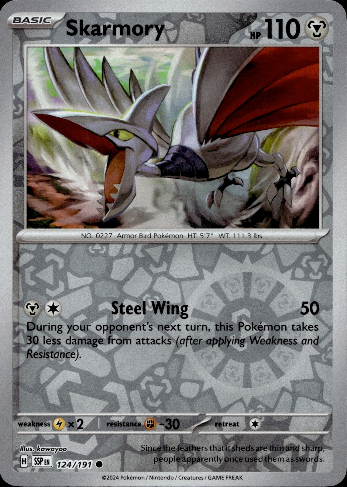 Skarmory Common SV08: Surging Sparks 124/191 NM