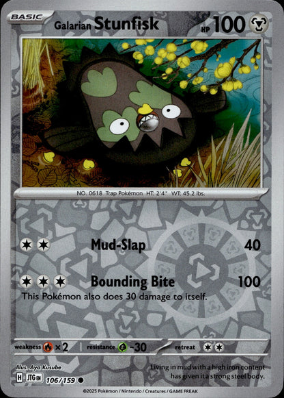 Galarian Stunfisk Reverse Holo Common SV09: Journey Together 106/159 NM