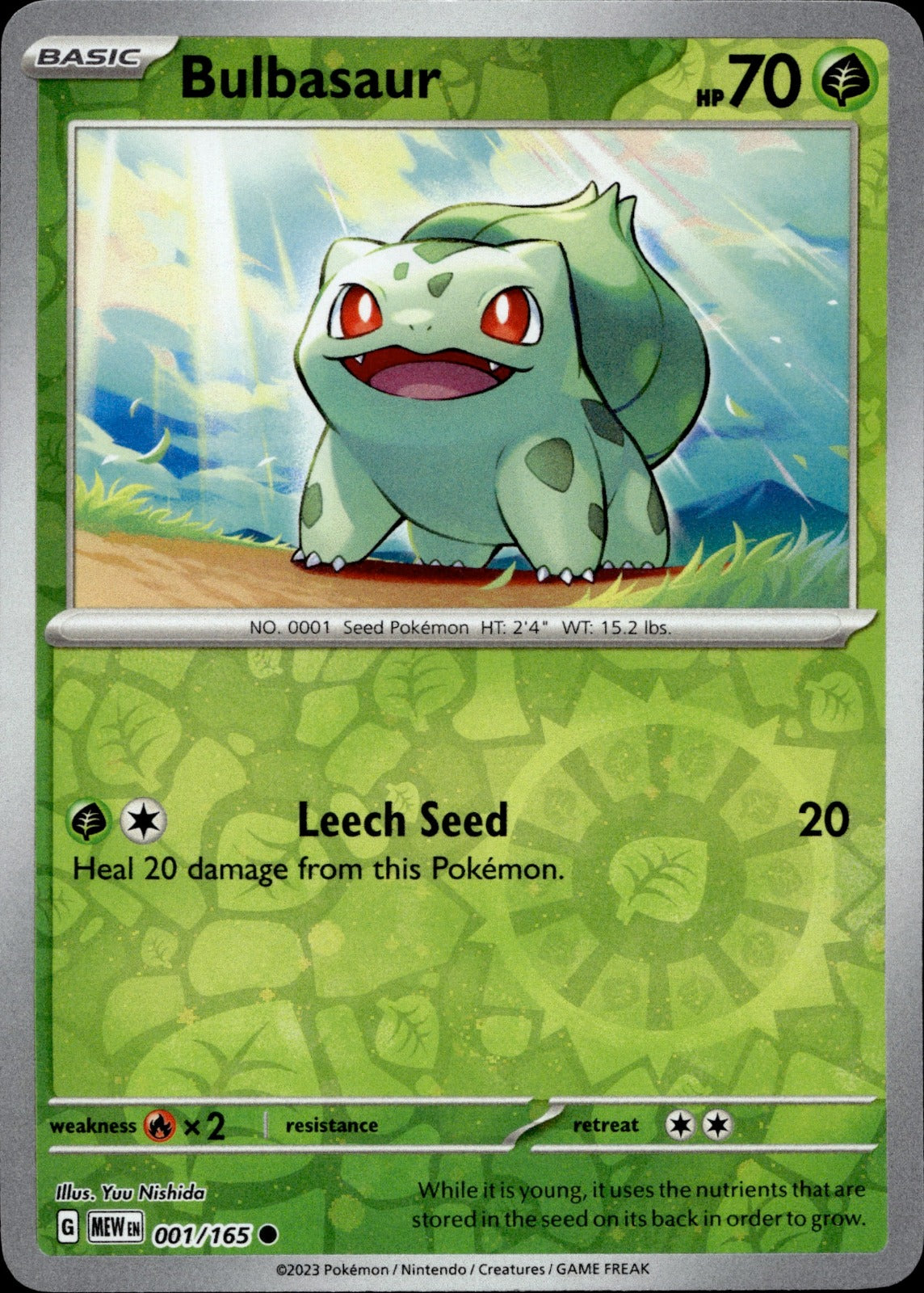 Bulbasaur Common SV: Scarlet & Violet 151 001/165 NM