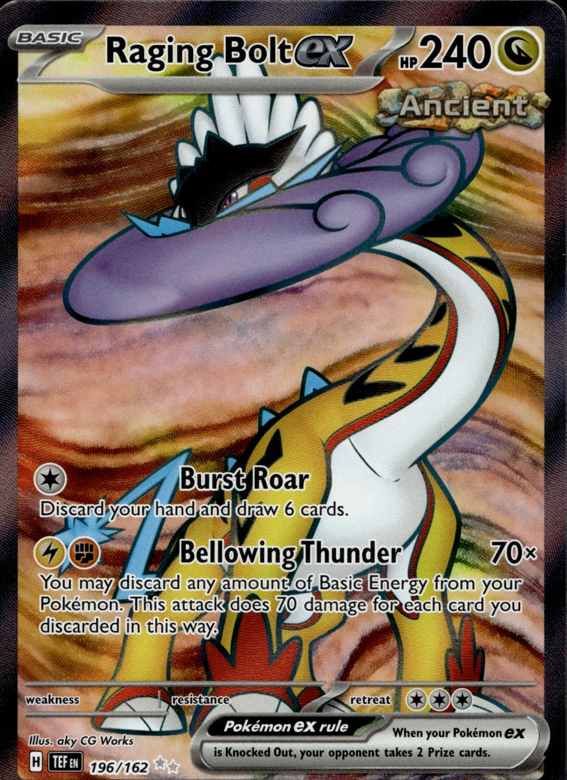 Raging Bolt ex Holo Ultra Rare SV05: Temporal Forces 196/162 NM