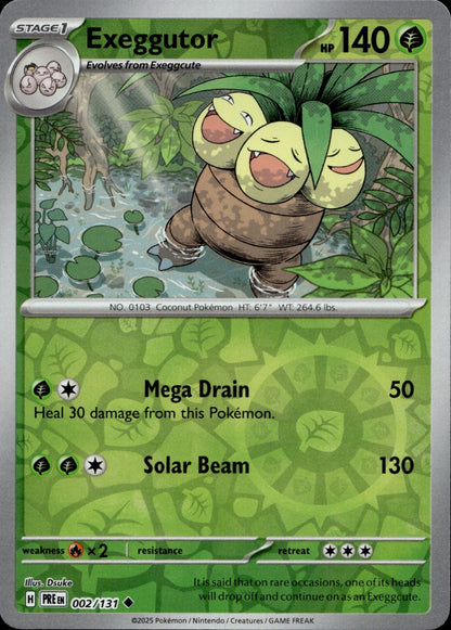 Exeggutor Reverse Holo Uncommon SV: Prismatic Evolutions 002/131 NM
