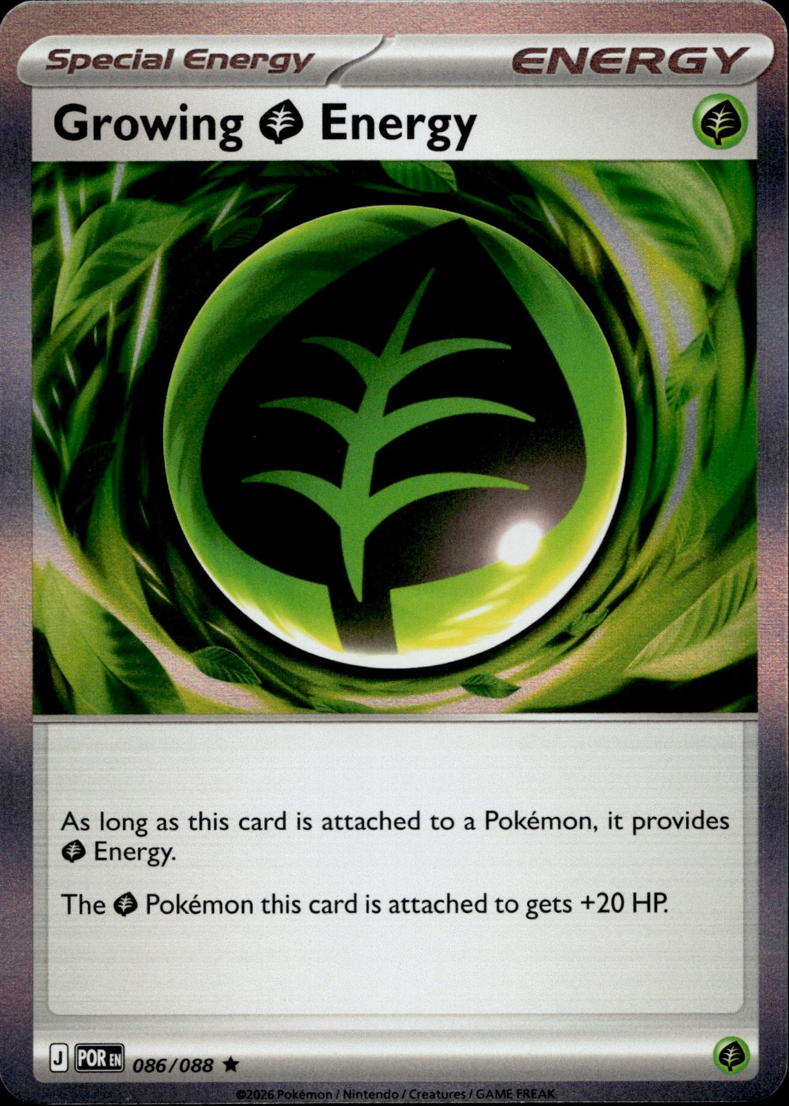 Growing Grass Energy Holo Rare ME03: Perfect Order 086/088 NM