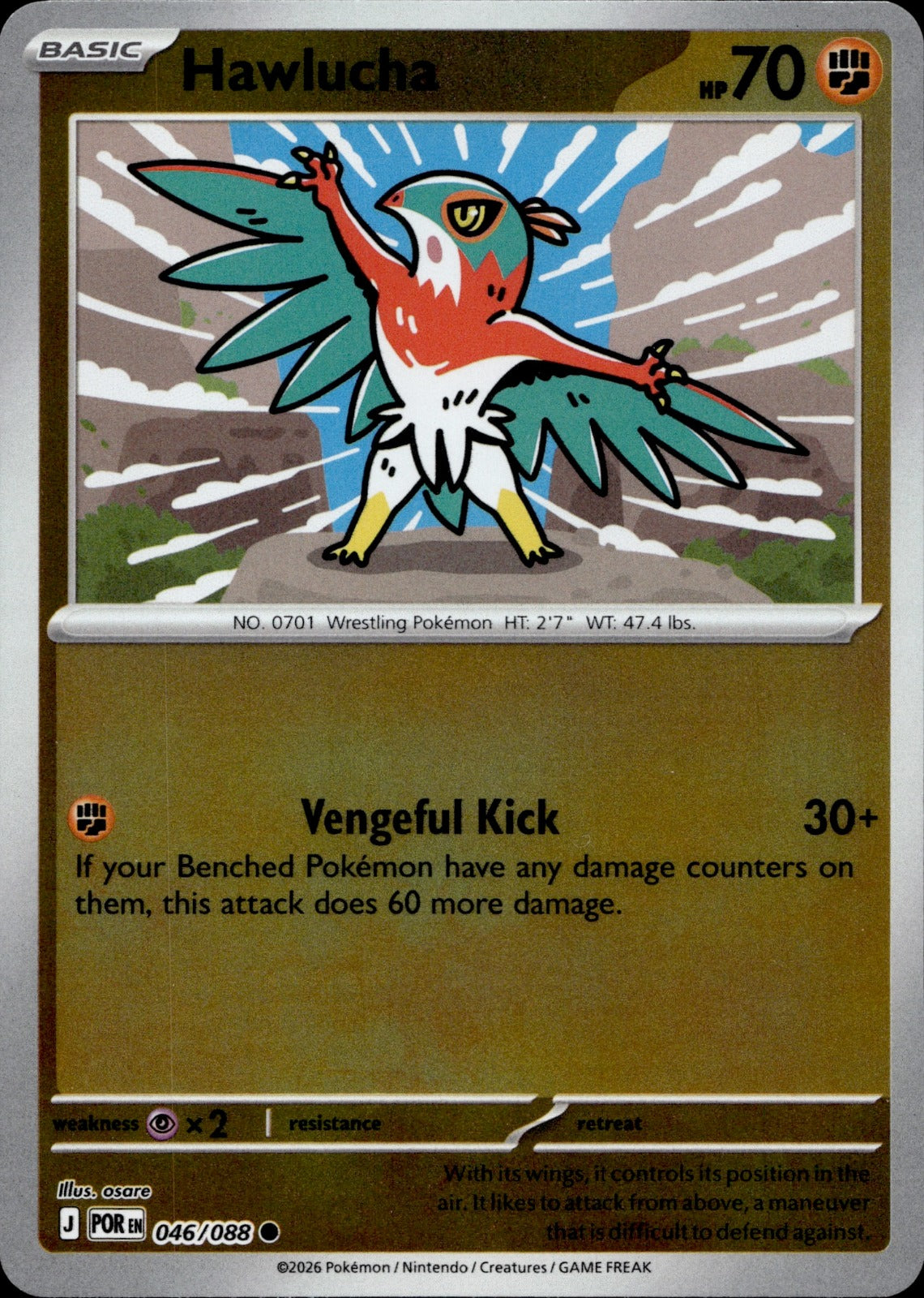 Hawlucha Common ME03: Perfect Order 046/088 NM
