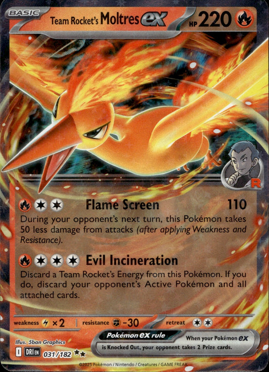 Team Rocket's Moltres ex Holo Double Rare SV10: Destined Rivals 031/182 NM