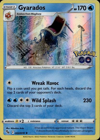 Gyarados Holo Rare Pokemon GO 022/078 NM