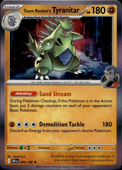 Team Rocket's Tyranitar Rare SV10: Destined Rivals 096/182 NM