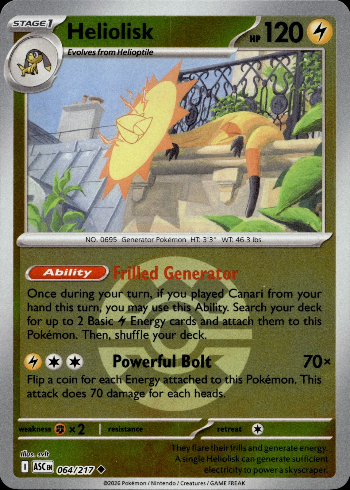 Heliolisk - (Quick Ball) Reverse Holo Uncommon ME: Ascended Heroes 064/217 NM