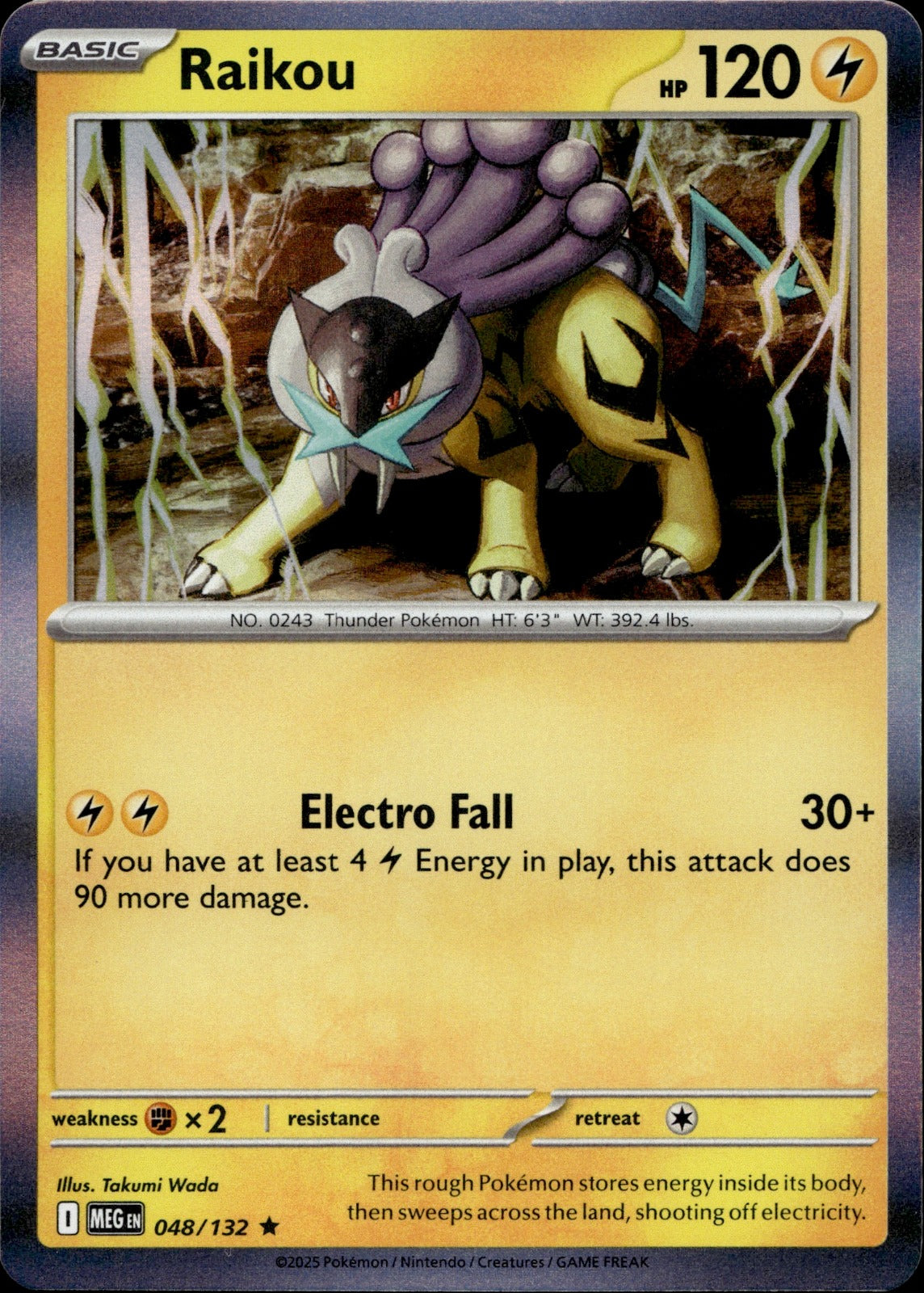 Raikou Holo Rare ME01: Mega Evolution 048/132 NM