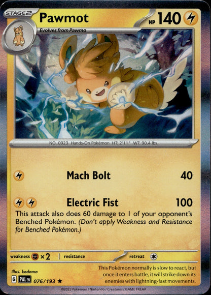 Pawmot Holo Rare SV02: Paldea Evolved 076/193 NM
