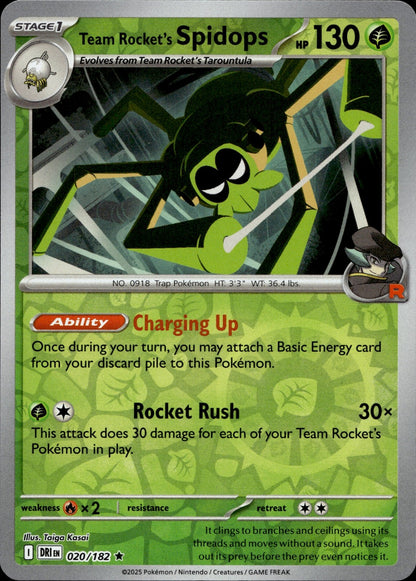 Team Rocket's Spidops Holo Rare SV10: Destined Rivals 020/182 NM