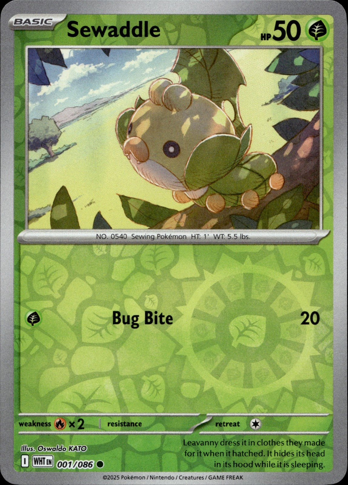 Sewaddle Reverse Holo Common SV: White Flare 001/086 NM