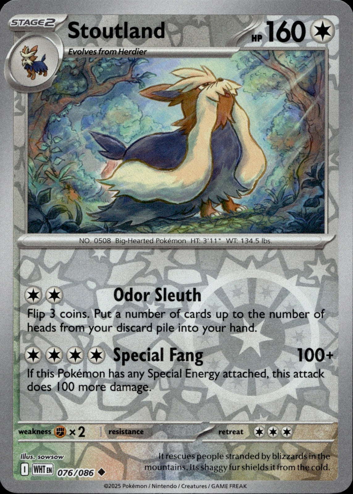 Stoutland Uncommon SV: White Flare 076/086 NM