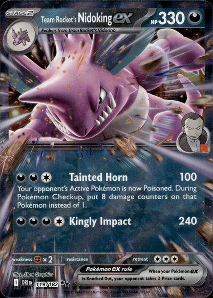 Team Rocket's Nidoking ex Holo Double Rare SV10: Destined Rivals 119/182 NM