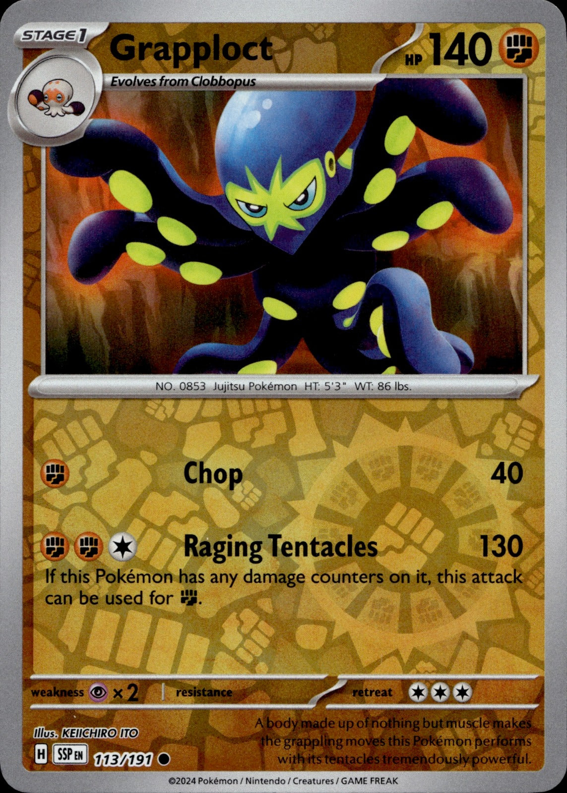 Grapploct Reverse Holo Common SV08: Surging Sparks 113/191 NM