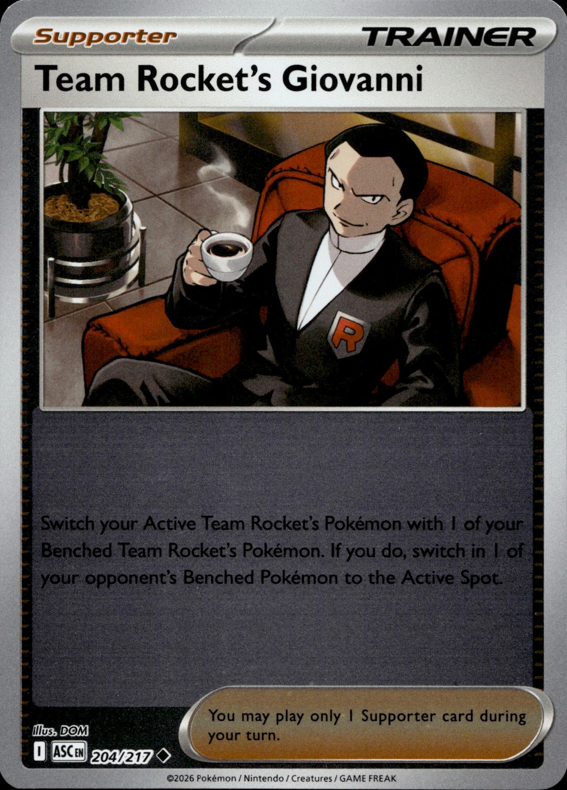 Team Rocket's Giovanni Uncommon ME: Ascended Heroes 204/217 NM