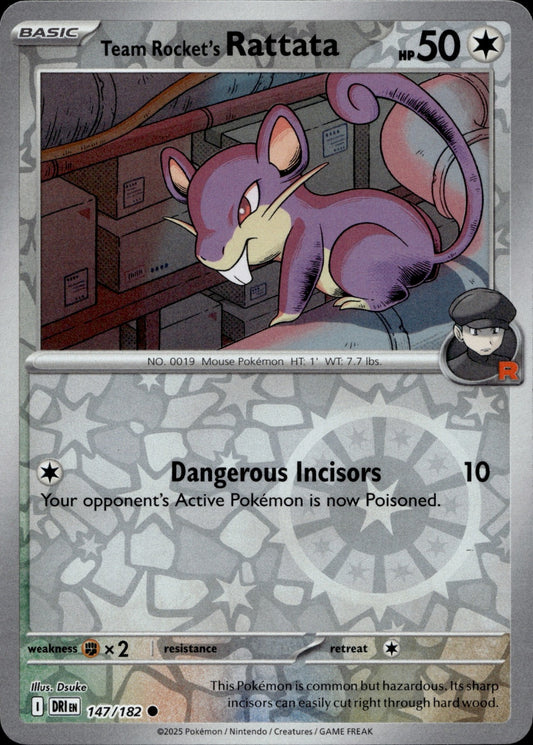 Team Rocket's Rattata Common SV10: Destined Rivals 147/182 NM