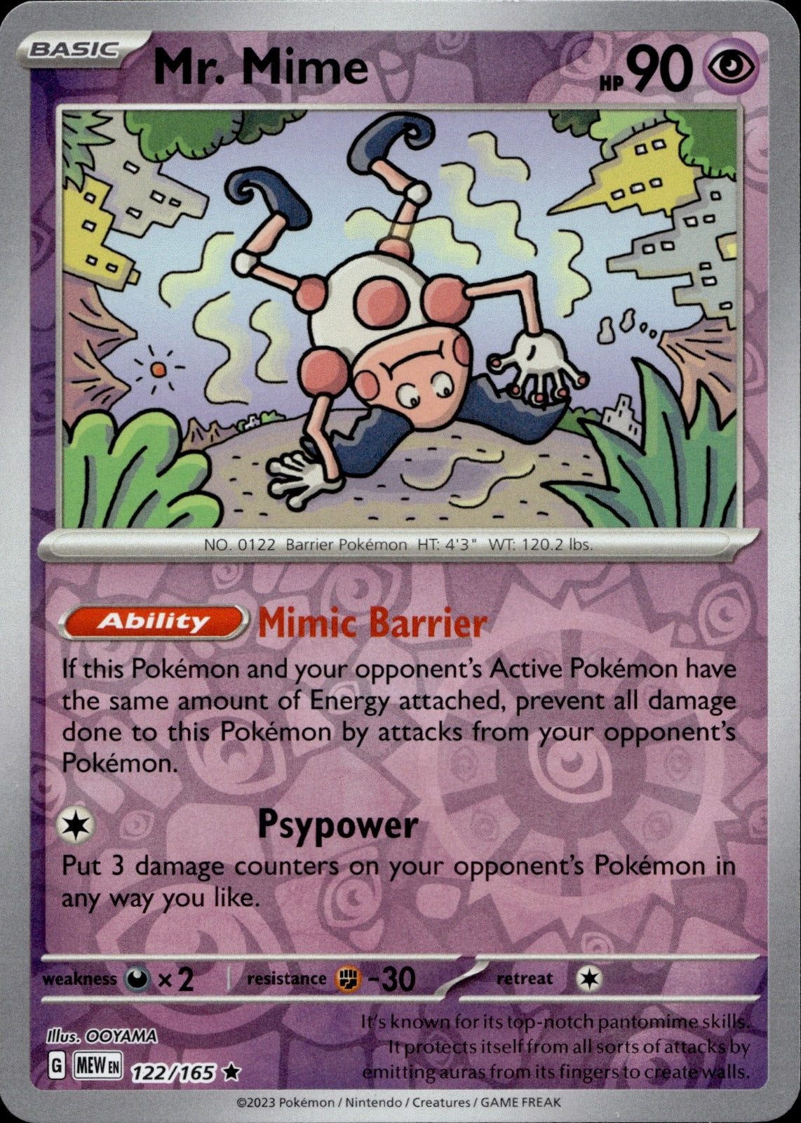 Mr. Mime - Reverse Holo Rare SV: Scarlet & Violet 151 122/165 NM