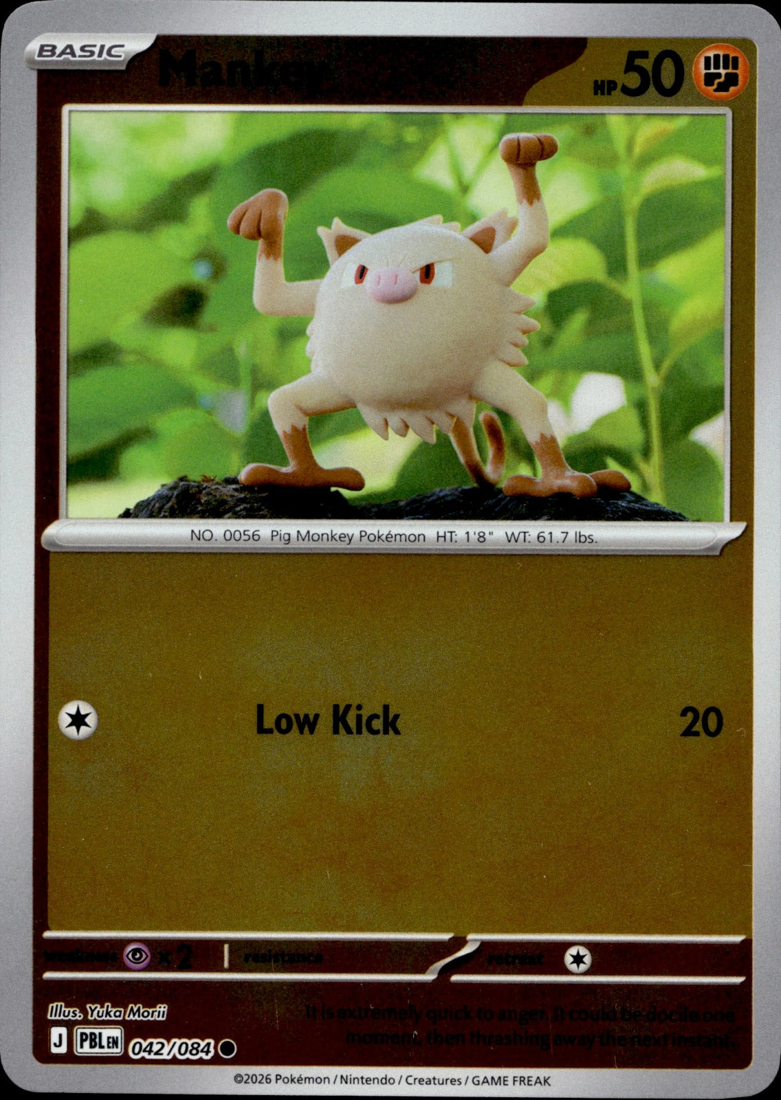 Mankey Reverse Holo Common ME05: Pitch Black 042/084 NM