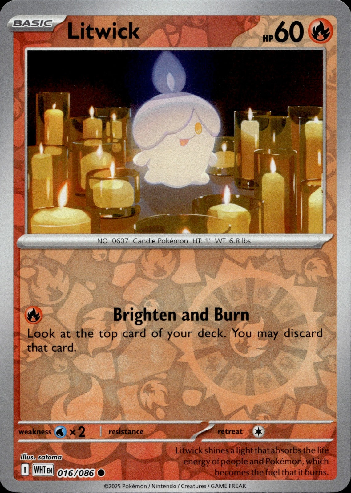 Litwick Reverse Holo Common SV: White Flare 016/086 NM