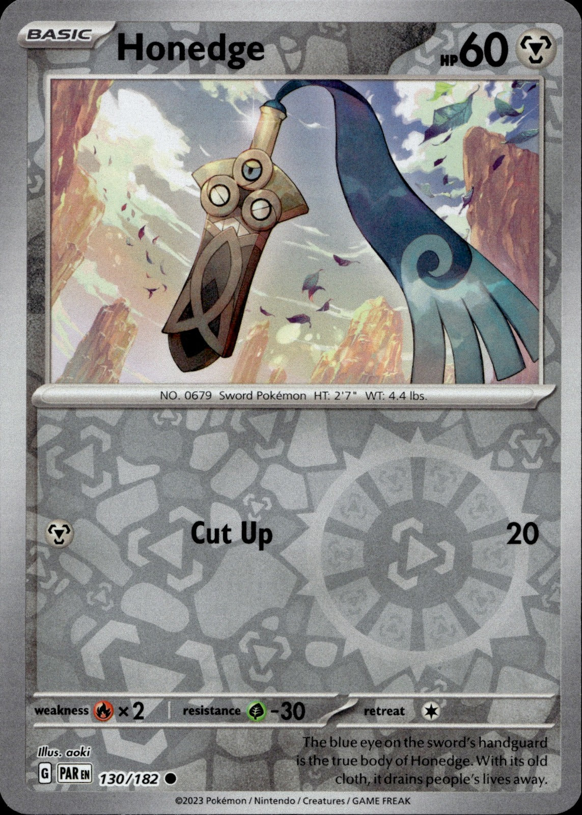 Honedge - Reverse Holo Common SV04: Paradox Rift 130/182 NM