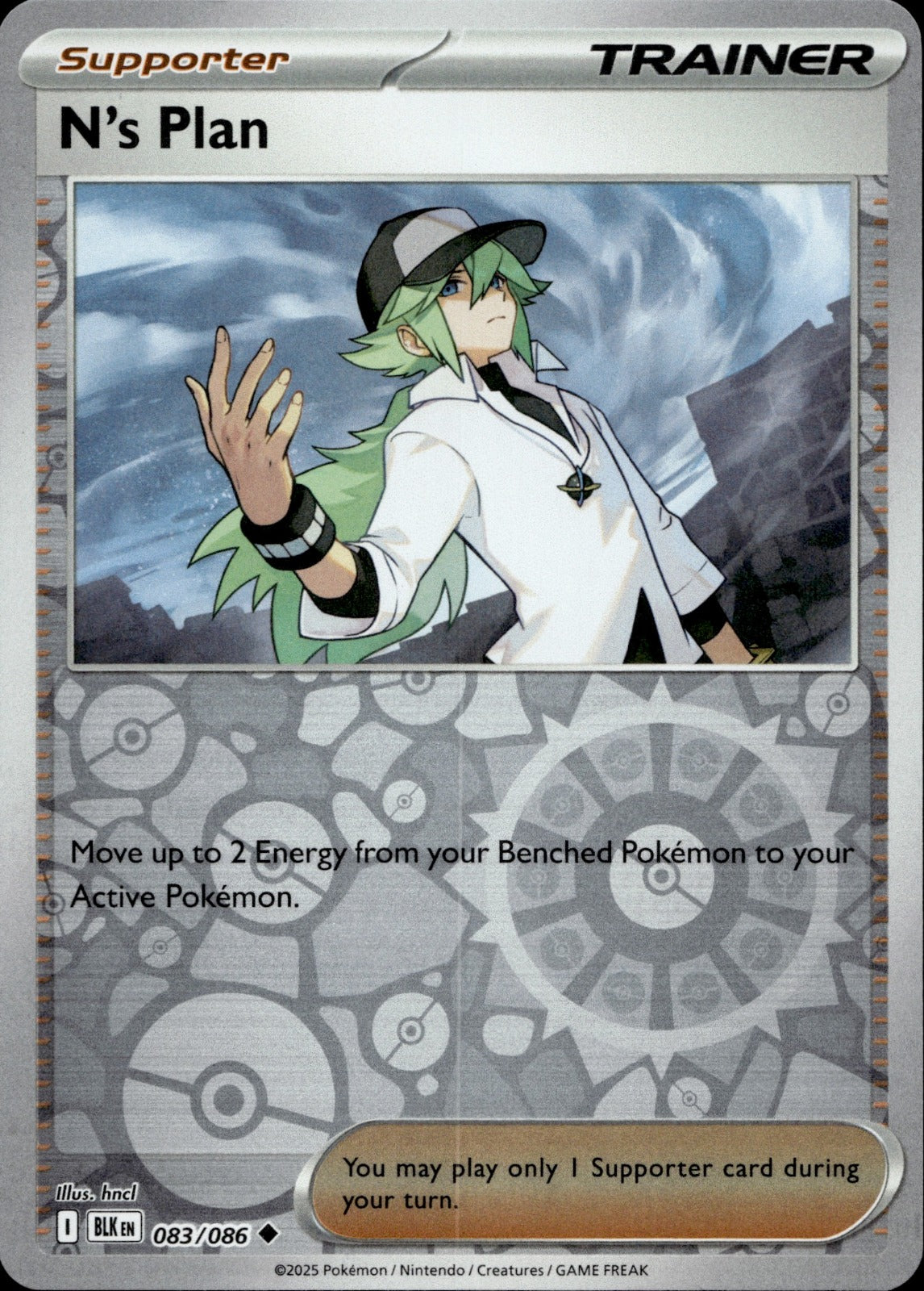N's Plan Reverse Holo Uncommon SV: Black Bolt 083/086 NM