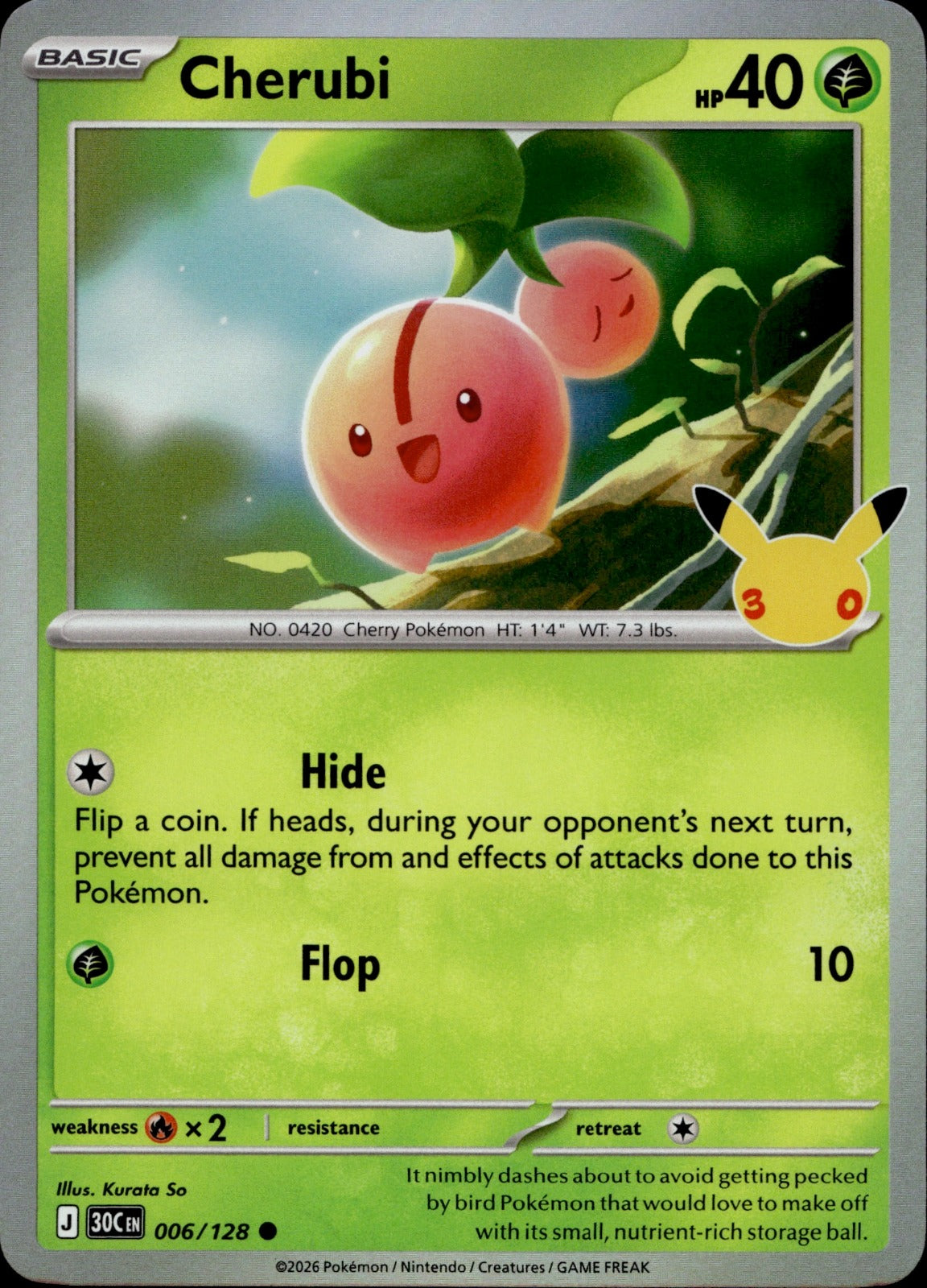Cherubi Holo Common ME: 30th Celebration 006/128 NM
