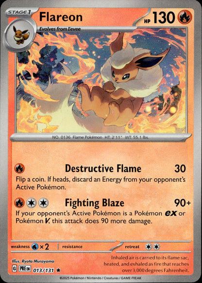 Flareon Reverse Holo Rare SV: Prismatic Evolutions 013/131 NM