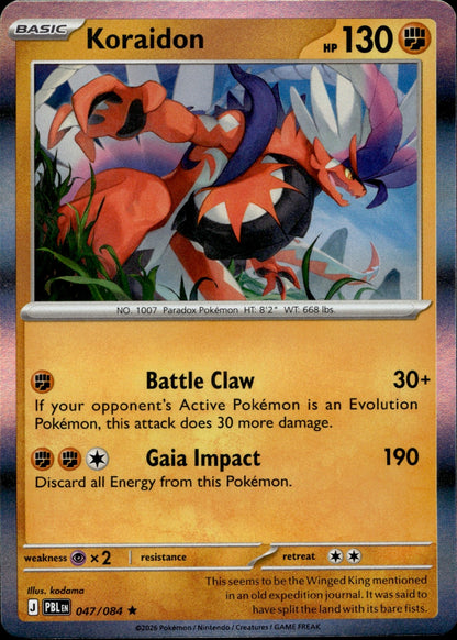 Koraidon Holo Rare ME05: Pitch Black 047/084 NM