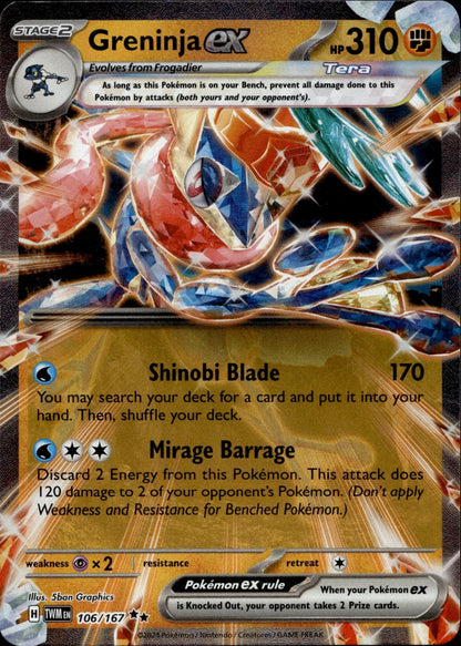 Greninja ex - Holo Double Rare SV06: Twilight Masquerade 106/167 NM