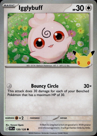 Igglybuff Holo Common ME: 30th Celebration 120/128 NM