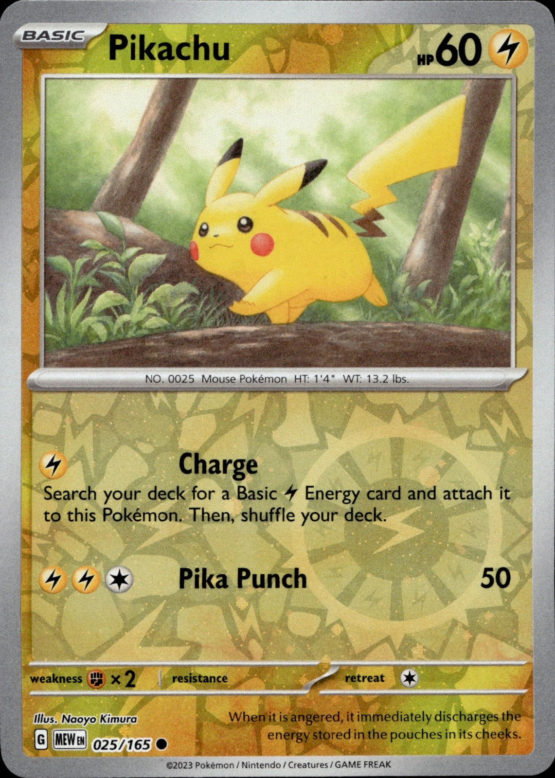 Pikachu Reverse Holo Common SV: Scarlet & Violet 151 025/165 NM