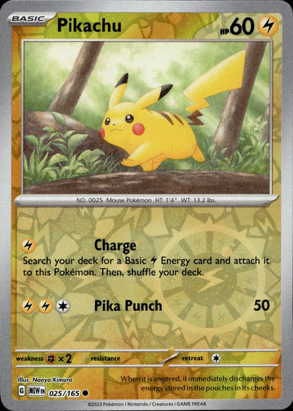 Pikachu Reverse Holo Common SV: Scarlet & Violet 151 025/165 NM
