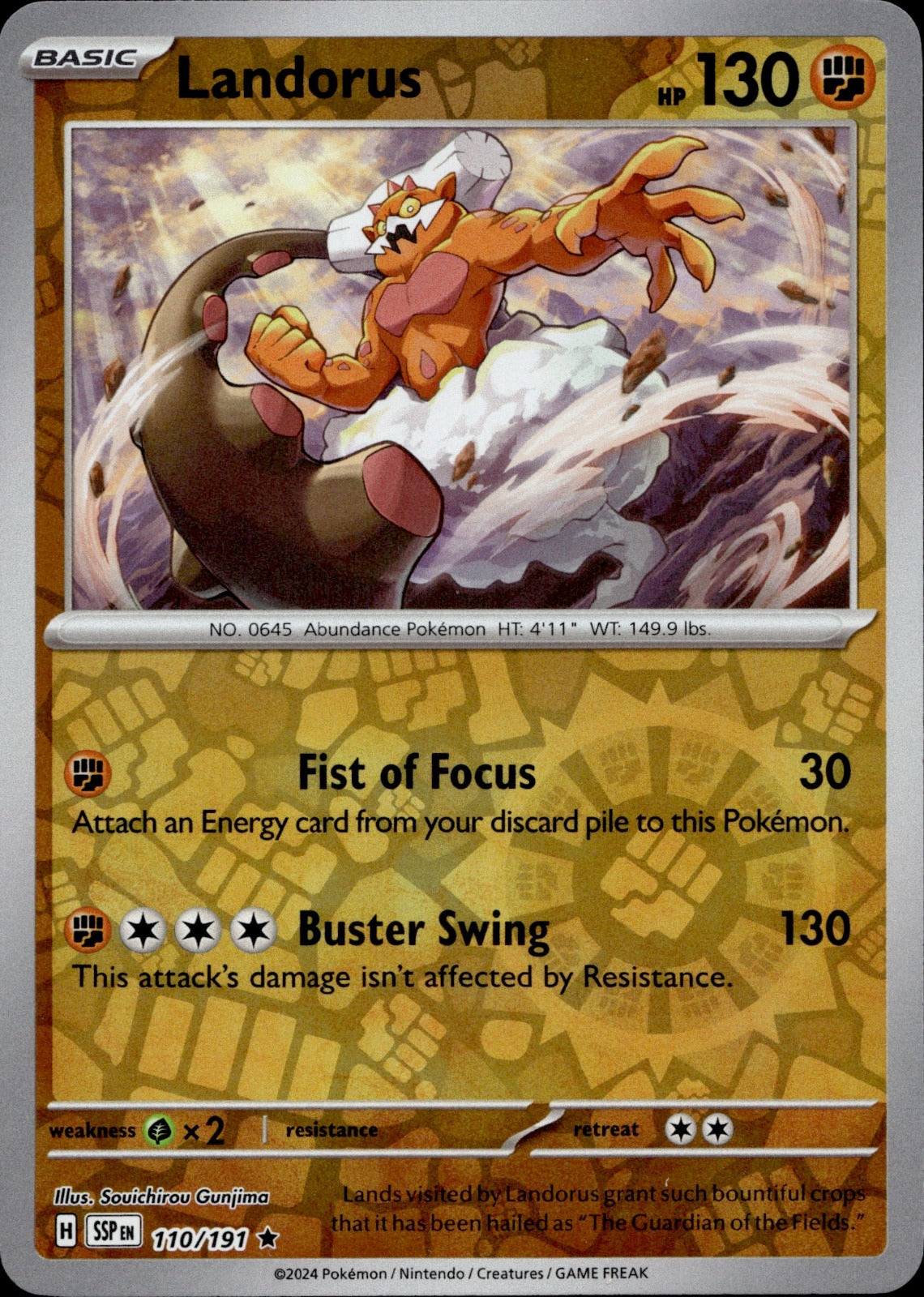 Landorus Reverse Holo Rare SV08: Surging Sparks 110/191 NM