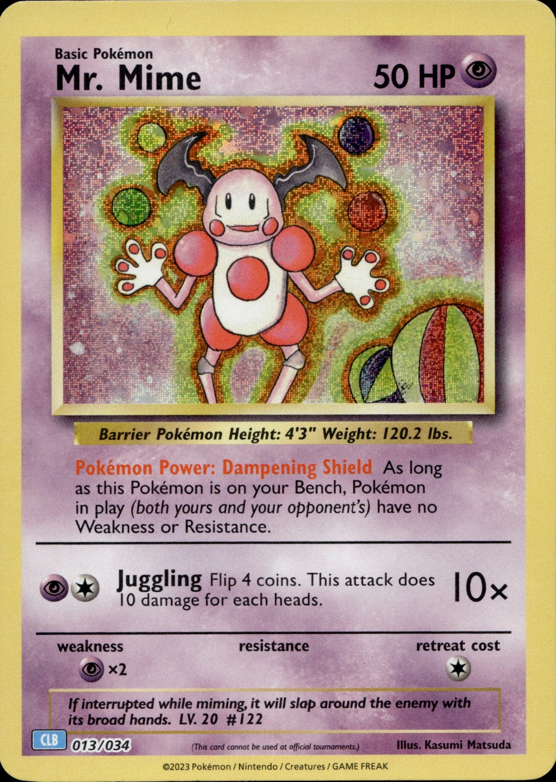 Mr. Mime Holo Classic Collection Trading Card Game Classic 013/034 NM