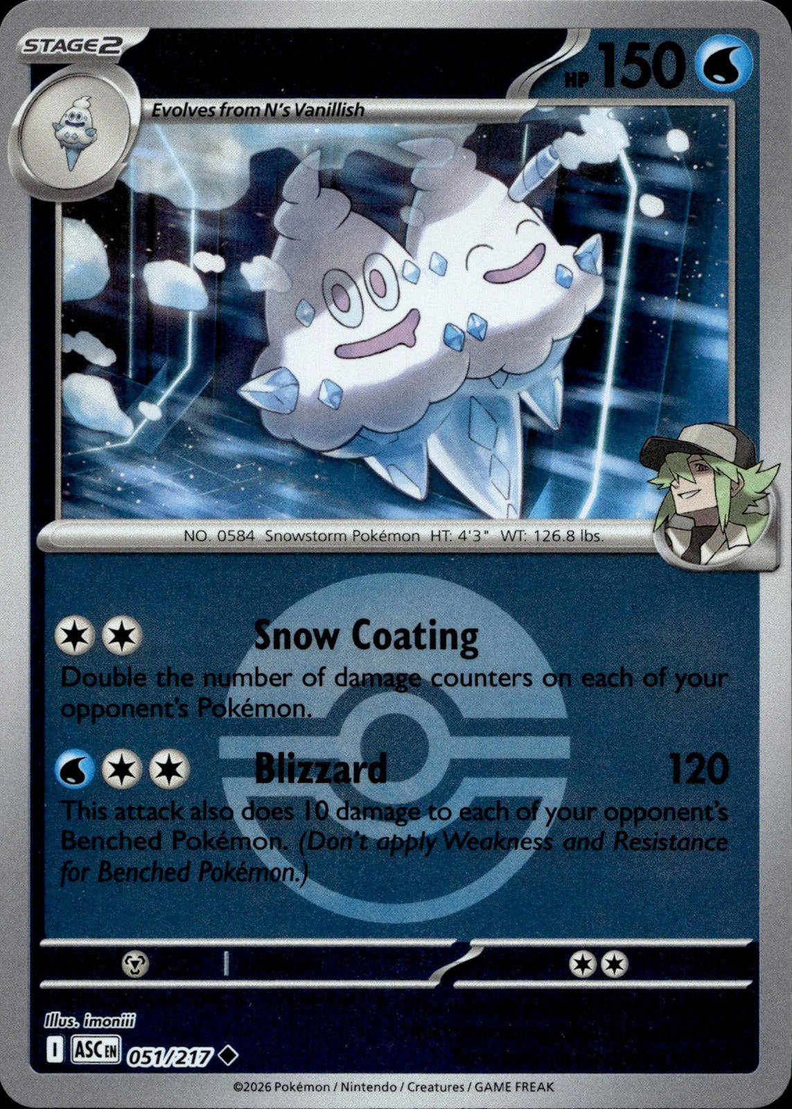 N's Vanilluxe (Poke Ball) Reverse Holo Uncommon ME: Ascended Heroes 051/217 NM