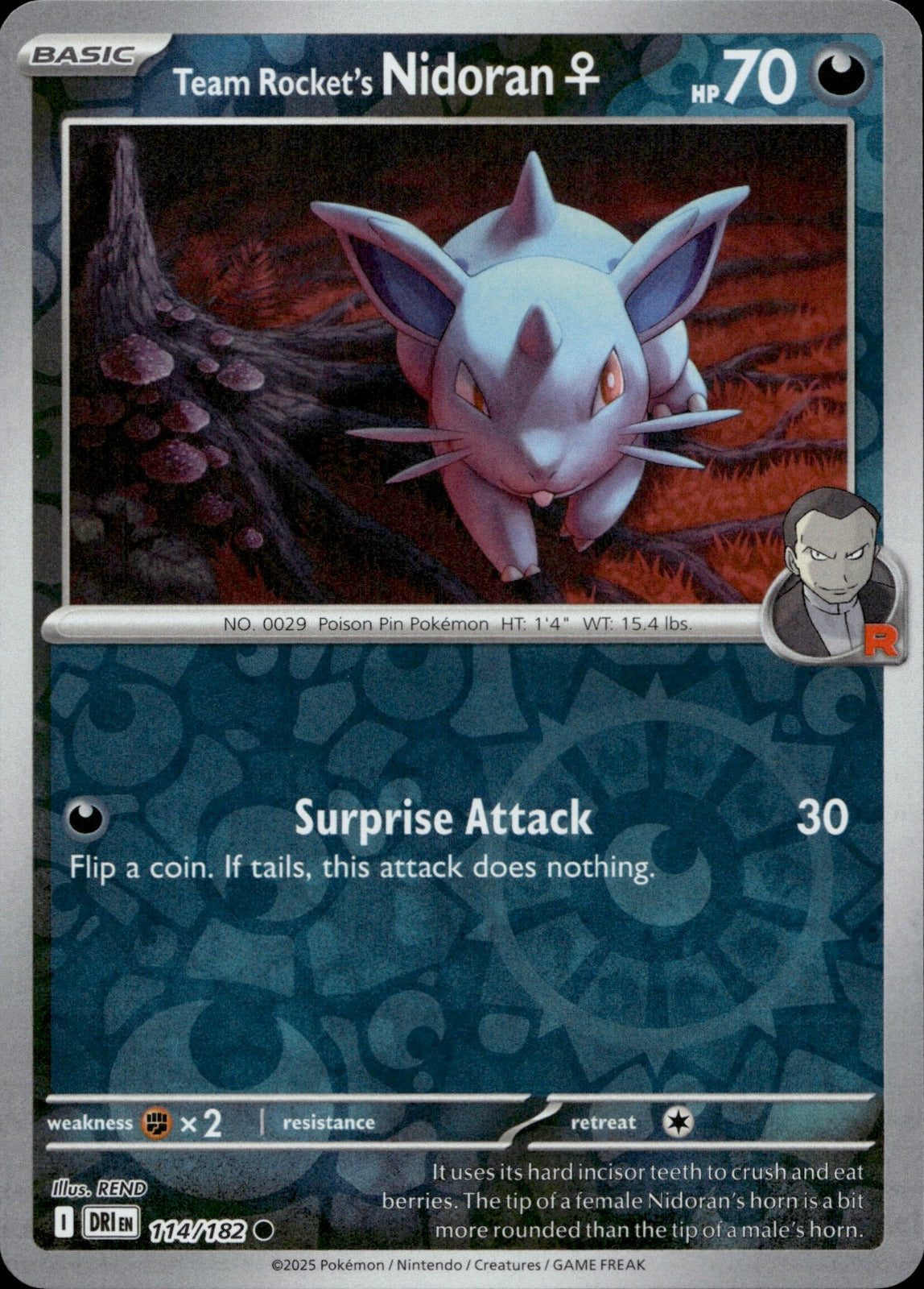 Team Rocket's Nidoran F Common SV10: Destined Rivals 114/182 NM