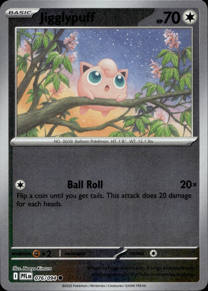 Jigglypuff Common ME02: Phantasmal Flames 076/094 NM