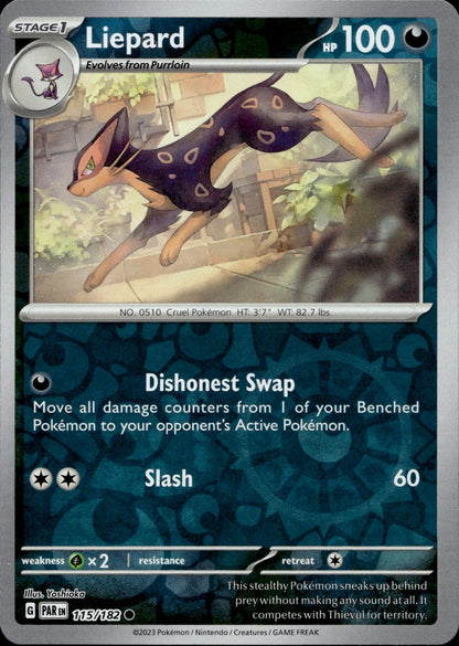 Liepard Reverse Holo Common SV04: Paradox Rift 115/182 NM