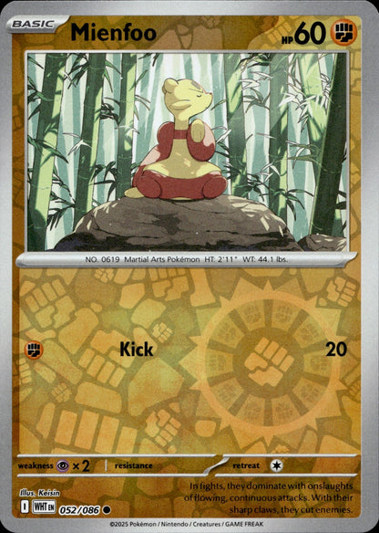 Mienfoo Reverse Holo Common SV: White Flare 052/086 NM