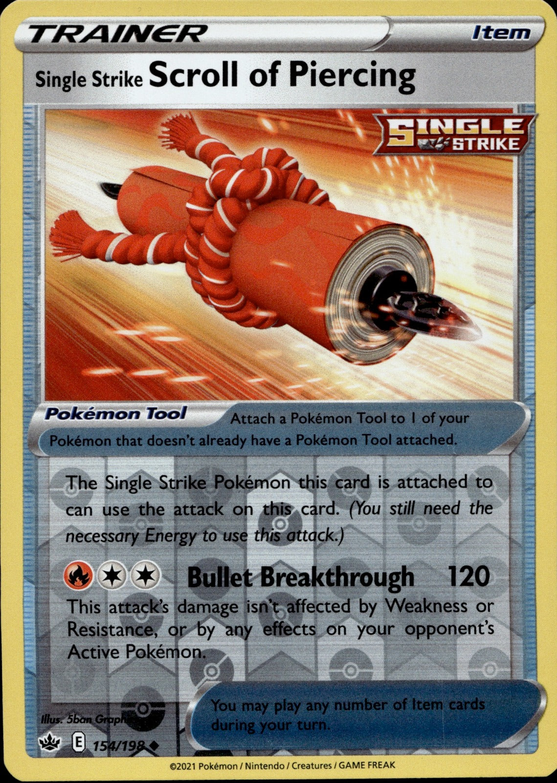 Single Strike Scroll of Piercing Uncommon SWSH06: Chilling Reign 154/198 NM