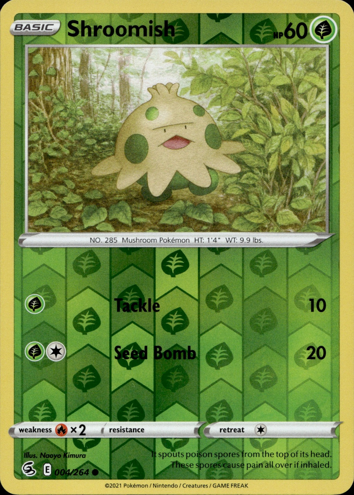 Shroomish Reverse Holo Common SWSH08: Fusion Strike 004/264 NM