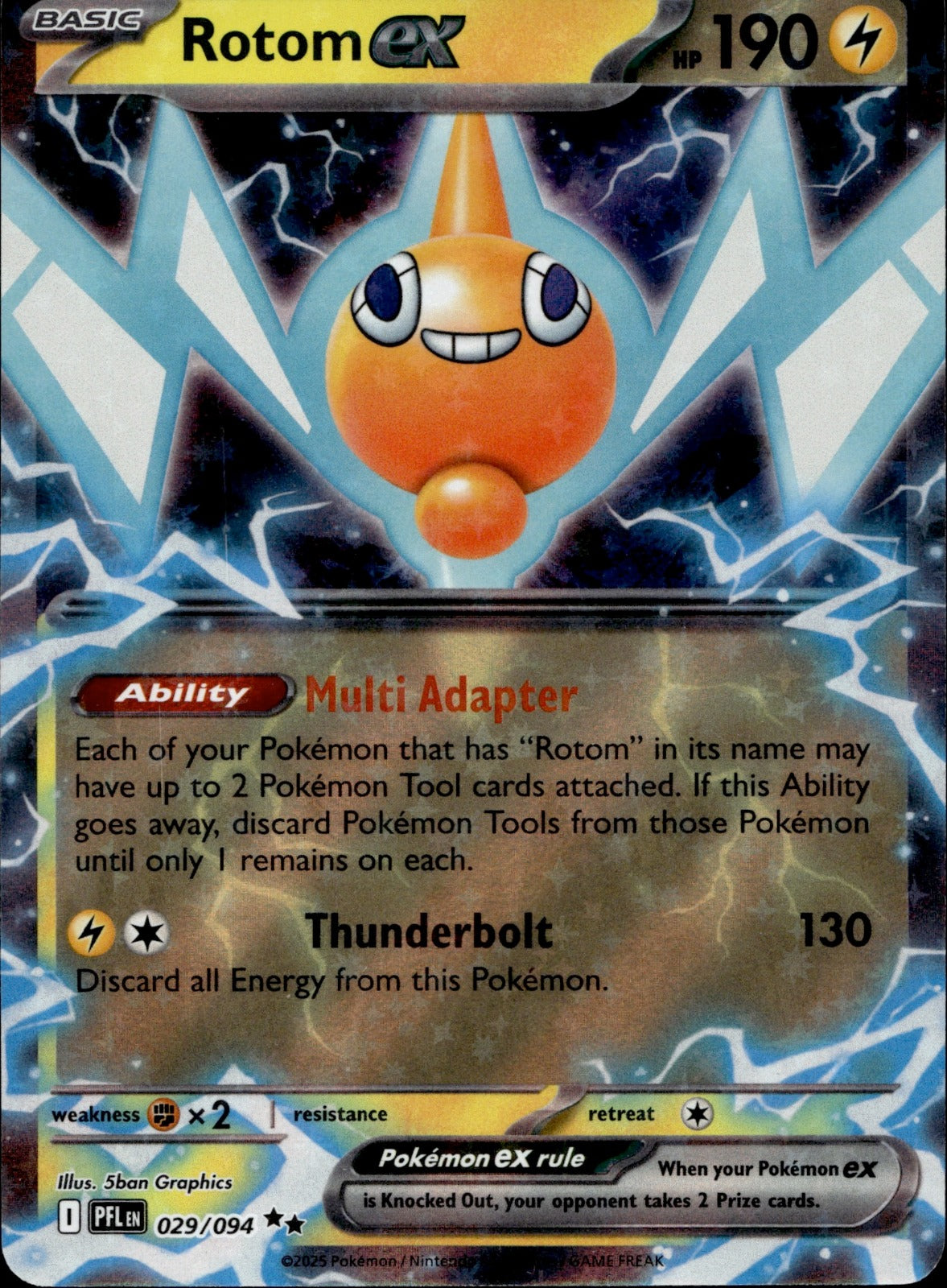 Rotom ex Holo Double Rare ME02: Phantasmal Flames 029/094 NM